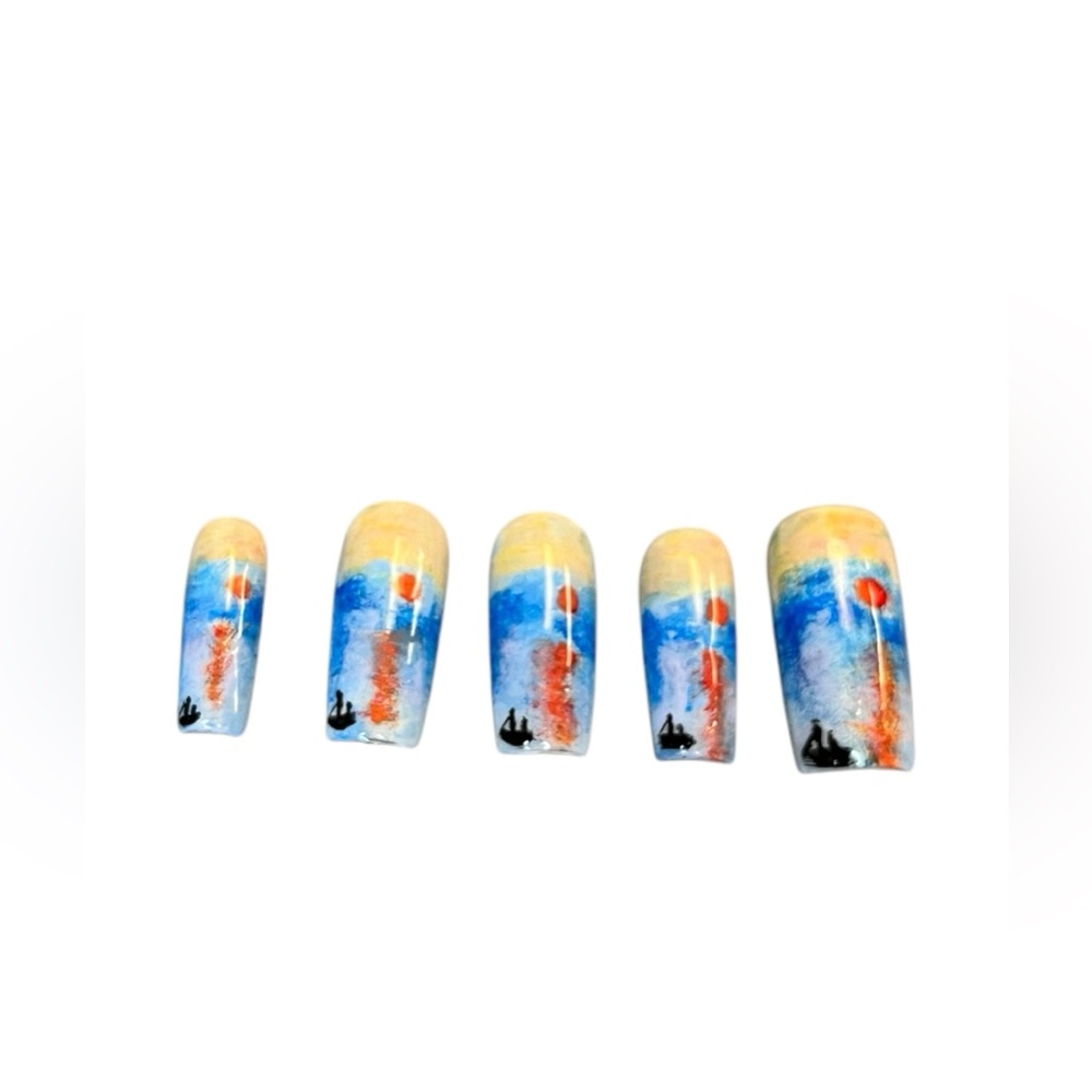 Monet inspired hand made press ons